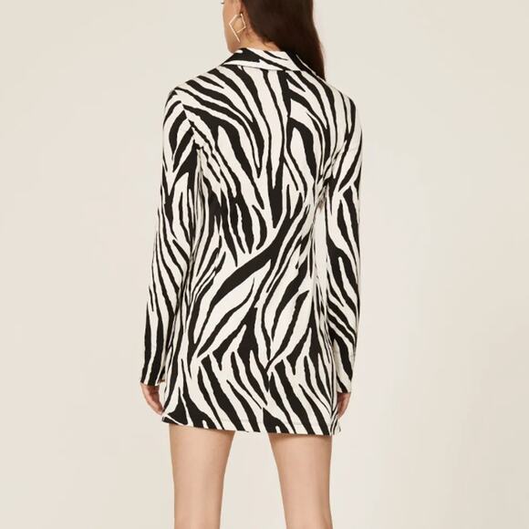 The Andamane Zebra Mini Shirt Dress MEDIUM Career Office Designer Italian $510 - Picture 2 of 12